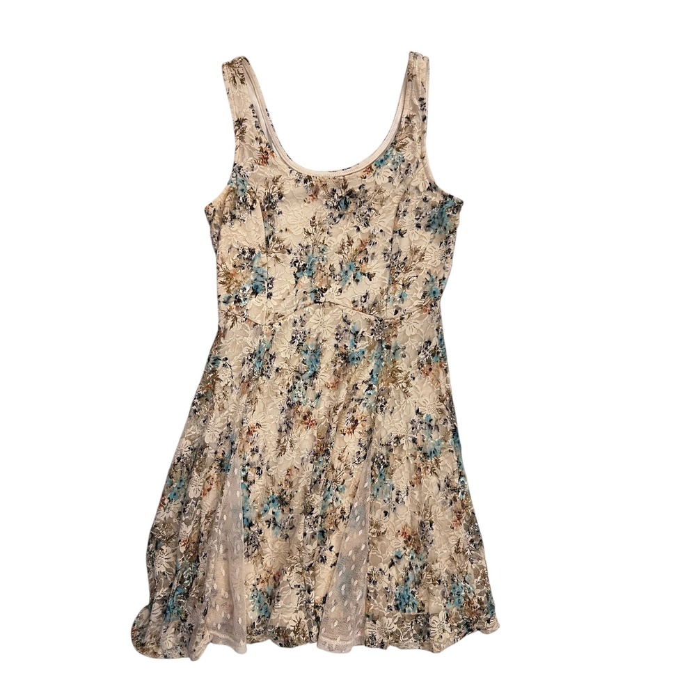 Disney Cinderella Floral Lace Dress Sleeveless Cottagecore Summer Juniors‎ SZ L
